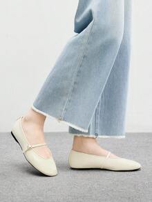 CUCCOO BIZCHIC Women's Casual Buckle Design Everyday Versatile Shoes - Beige - View 3