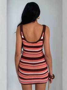 Glamine Elegant flerfärgad ärmlös bodycon midiklänning, romantisk sexig för fest och dejtkväll - Multifärgad - Visa 4