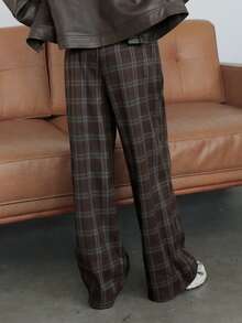 DAZY Teen Girls Plaid Casual Everyday Pants - Coffee Brown - View 5