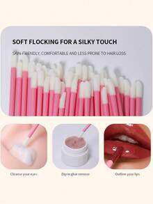 Eyelash Extension Brush Kit – Disposable Lash Spoolies, Micro Swabs, Lip Gloss Brushes 3-In-1 Set, 100/300/450/600/750/900pcs - Multicolor - View 6