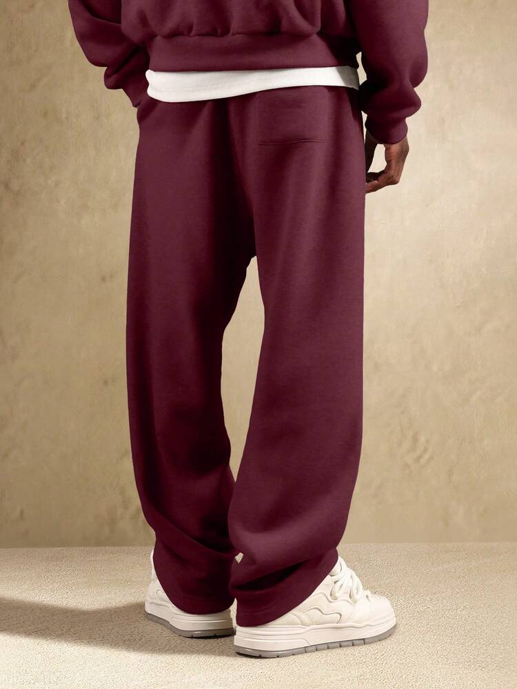 Straight Fit Drop Crotch Joggers With Drawstring