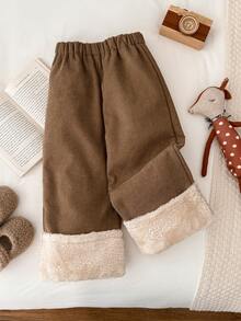 Blossori Young Girl High Waist Elegant Loose Wide Leg Pants - Khaki - View 4