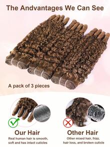 Cioccolato Marrone Ricci Capelli Umani Bundles #4 Marrone Ricci Birmani Capelli Vergini Brasiliani Remy 3 Bundles Estensioni Doppia Trama Per Donne
