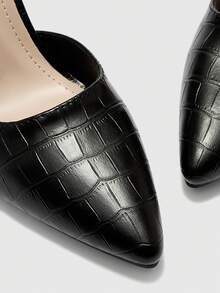 CUCCOO BIZCHIC Proste, jednokolorowe, grube, codzienne, damskie czółenka z klamrą