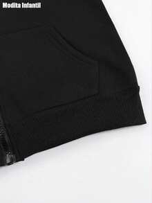 KID005|Navidad|1 pieza Abrigo infantil|Chaqueta con capucha para niños|Suéter para infantes con estampado atractivo "TRALLALERO TRALALA", perfecto para la moda infantil y la comodidad - Negro - Ver 7