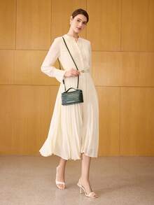 PREMIUM SQUARE OPENWORK BAG - Green - View 6
