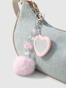 ROMWE Kawaii 1 mặt dây chuyền hình ngôi sao acrylic, nốt nhạc, nơ, chuông, gương trái tim, móc khóa bóng lông dễ thương và thời trang cho cặp đôi/bạn thân, phụ kiện đa năng, thích hợp để đeo hàng ngày, quà tặng ngày lễ - Nhiều màu - Xem 4