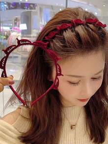 Flocked Braided Hair Clips/Set, Perfect For Styling Side Bangs And Broken Hair, Hairpin And Headband Combo,Hair Hoop,Gifts,Travel,Gifts For Women - Multicolor - View 1
