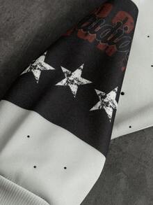 Manfinity EMRG Men's Minimalist Printed Hooded Long Sleeve Sweatshirt Sweatshirt Zip Up Hoodie Men S Letter Graphic Print Zip Up Hoodie Graphic Zip Ups Men S Street Wear Zip Up Graphic Print Hoodie - Multicolor - View 7