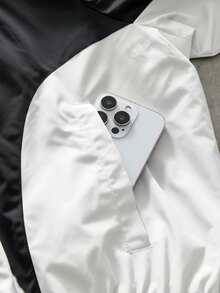 AXEPEAK 男士梭织休闲宽松长袖外套 - 白色 - 查看 5