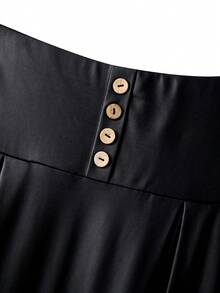 GlowEve CURVE Dehnbarer Kunstleder Rock in Große Größen, elegant und lässig, geeignet für den täglichen Ausgang und Dates - Schwarz - Übersicht 5