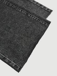 Quần jean ống rộng màu xám giặt cơ bản dành cho bé gái tuổi teen, thiết kế cạp chéo độc đáo - Màu Xám nhạt - Xem 5