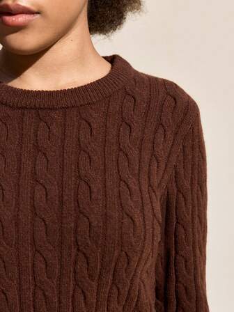 Exploreva Pull tricoté de couleur unie, polyvalent pour l'automne/l'hiver