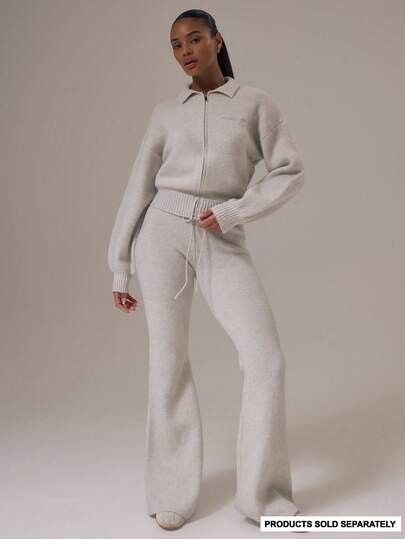 Musera Sport Sport Knit Tie Waist Flared Tracksuit Bottoms Only Autumn Fall Winter Activewear Sport Gym Workout