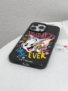 TOM & JERRY X SHEIN 1pc Cute And Creative Cartoon Collaboration, High-End Texture, Simple, Fully Transparent, Shockproof And Fashionable Phone Case. Halloween And Christmas Gift, Compatible With IPhone - Multicolor - View 4