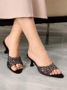 Sleekvia Giày cao gót tối giản thường ngày dành cho nữ - màu đen - Xem 4