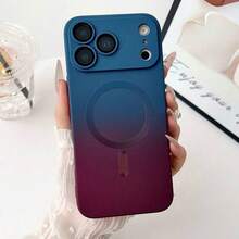 适用于 17 Pro Max、17 Pro、17 Air 的时尚渐变硅胶多色磨砂磁吸手机壳，也适用于 17、16、15、14、13、12、11 Pro Max Plus、16E 的保护套 - 藍紅色 - 查看 18