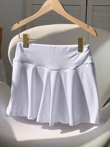 SHEIN EZwear Mùa hè Eo 2 trong1 Váy quần - trắng - Xem 5