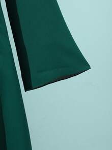 SHEIN Áo choàng xanh lá cây thanh lịch, trang nhã, váy Abaya ôm vừa vặn, thoải mái cho bé gái tuổi teen, Trung Đông - Màu xanh lá cây đậm - Xem 7