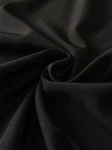 SHEIN LUNE Women's Casual Black Mini Dress With Long Lantern Sleeves And V-Neck Fall Cloth For Women - Black - View 7