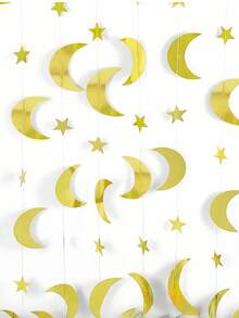 1PC Party Decor Glitter Double Sided 2M 4M Star Moon Garland Hanging Ornament For Wedding Birthday Celebration Atmosphere - Multicolor - View 4