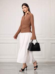 Sleekvia Giày sandal cao gót xoắn thanh lịch thời trang dành cho nữ - màu đen - Xem 6