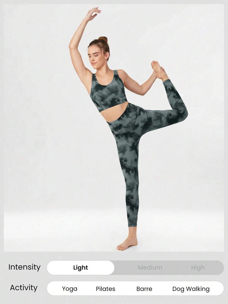 FeatherFit™ U Back Cropped Active Tank Top Low Impact Yoga Pilates Daily Spring Summer