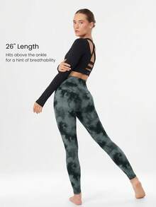 26" FeatherFit™ High Expectations Super High-Waist Pocket Leggings Gym - Dark Green - View 5