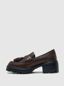 CUCCOO BIZCHIC Comodi zeppe e flatform casual da donna per loafer natalizi - Castano - Visualizzare 10