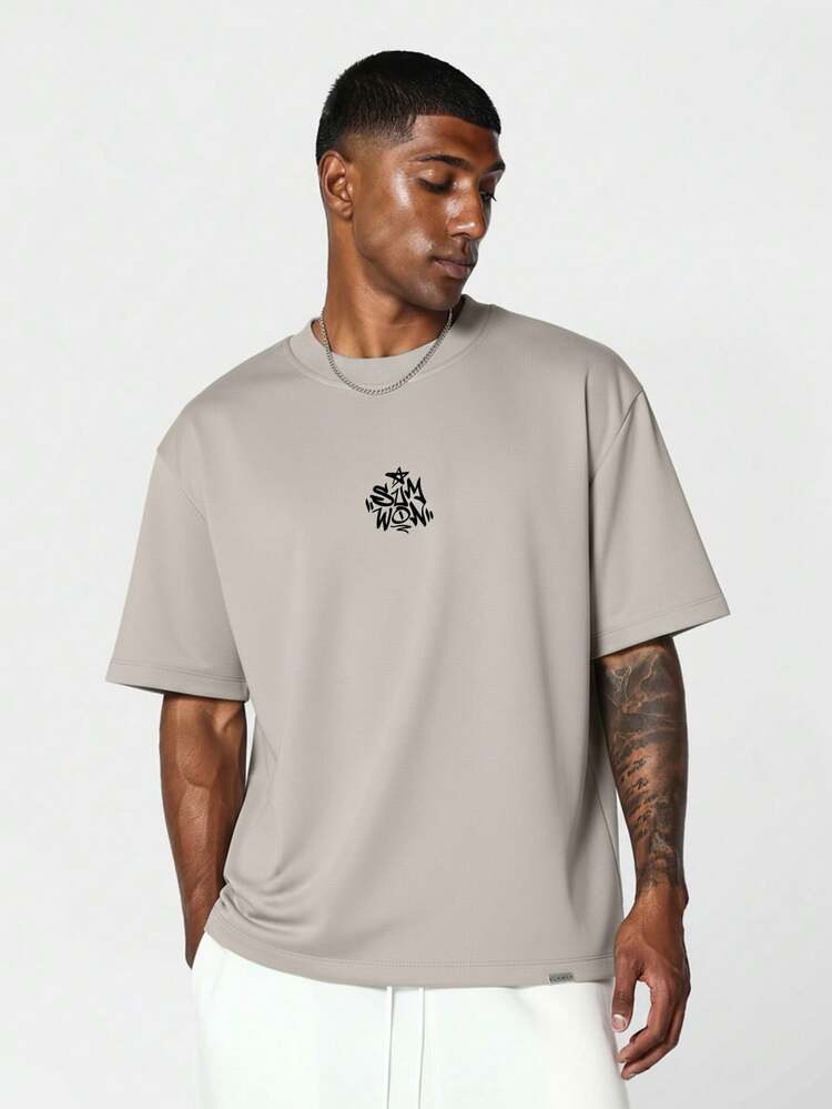 Oversized Crew Neck Tee With Back Print