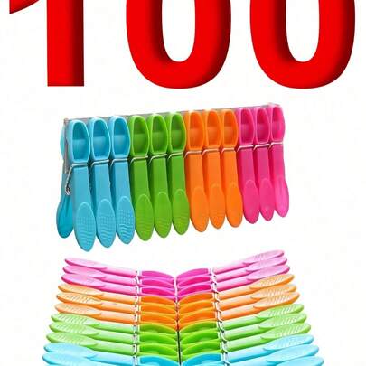 1/6/60/72/96Pcs Rag,Pegs,Clothes Pegs,Per Set 73Mm Colorful Plastic Clothespins And Socks Pegs, Back To School Must Haves,Heavy-Duty Clothespins With Springs, Air-Drying Clothespins Set, Suitable For Clothes, Towels And Socks (Random Colors)