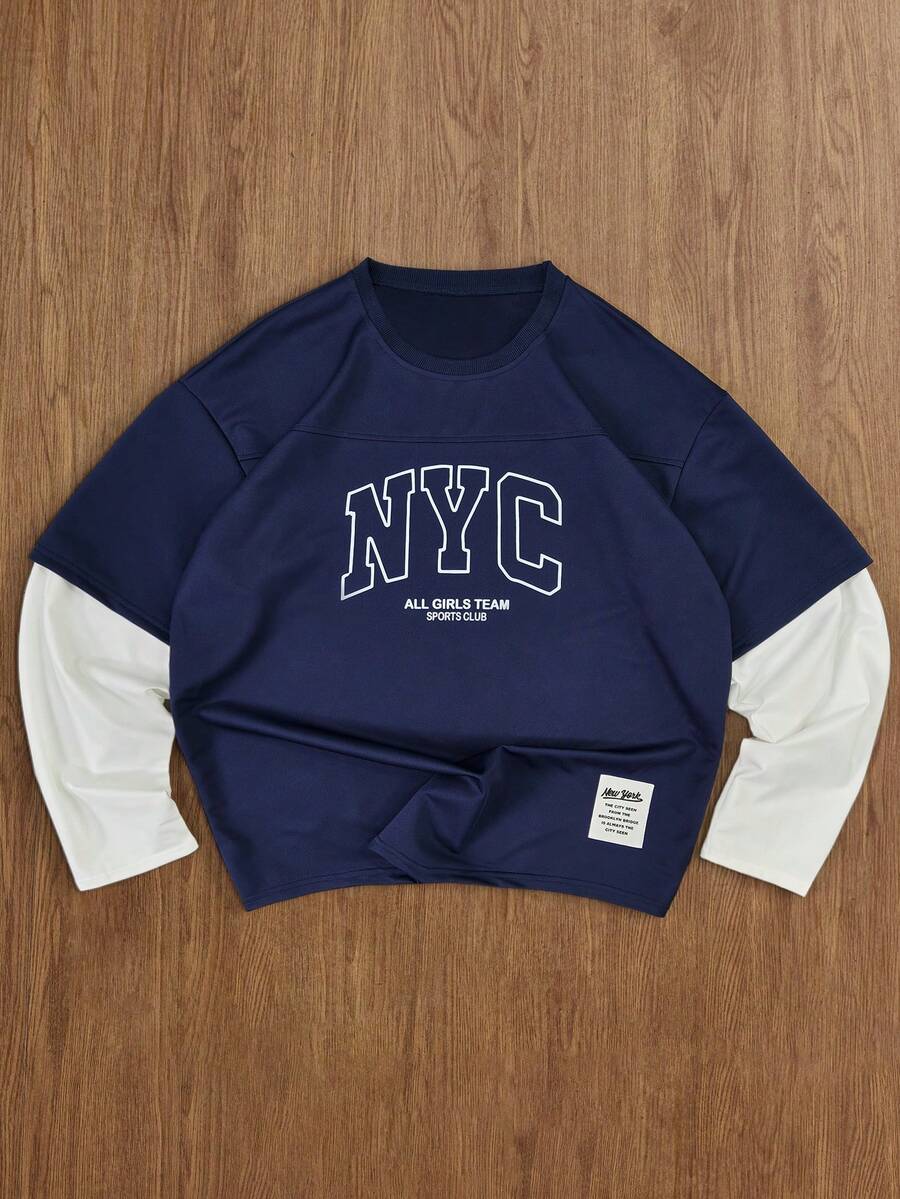 TOKVUE Áo thun nam thêu 3D chữ thảo tiếng Anh INS bán chạy nhất, phù hợp cho các lễ hội âm nhạc ngoài trời, các buổi đi chơi hàng ngày, các buổi tụ tập với bạn bè, quà tặng cho bạn trai/chồng, quà tặng kỷ niệm, 2 trong 1 màu xanh hoàng gia và trắng - Nhiều màu - Xem 1