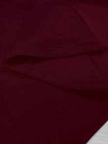 SHEIN Tall CURVE Plus Size Women Mandarin Collar Fashionable Commuter Jacket - Burgundy - View 8