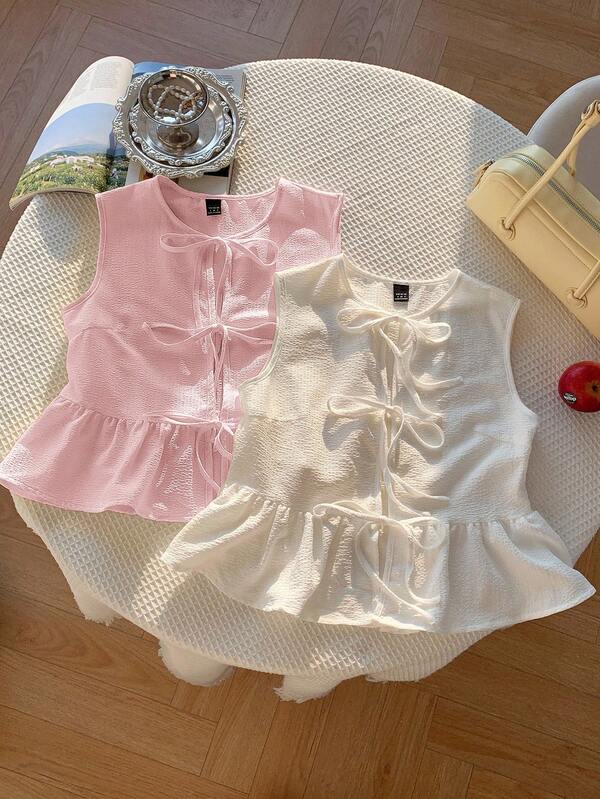 Comfortcana 2 piezas Camisas de verano para mujer, Rosa + Blanco