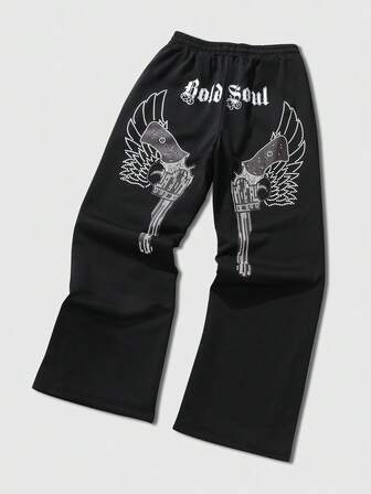 Pantalon de survêtement décontracté à motif mode pour hommes, tenue quotidienne minimaliste