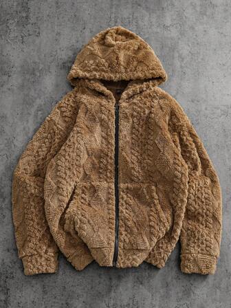 Men's Plush Fabric Casual Open Cardigan