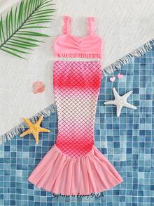 Cozy Pixies Baby Girl Mermaid Tail Print Cute Bikini Swimsuit