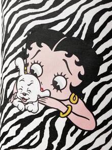 Betty Boop | ROMWE Figure Graphic Foldable Large Capacity Storage Box - Black and White - View 3