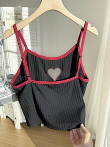 Comfortcana 2件套加大码镂空网纱刺绣吊带背心和吊带衫，情人节系列，2024春夏款 - 彩色 - 查看 2