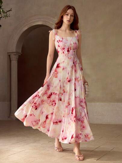MOTF PREMIUM WOMEN'S FLORAL PRINT A-LINE DRESS