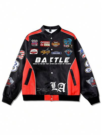 Giacca sportiva da uomo a stampa digitale a maniche lunghe con colori a contrasto