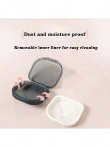 1pc Portable Dental Retainer Case, Invisible Braces Box, Multi-Functional Storage Box, Moisture-Proof, Odor-Resistant, Sealed Design, For Orthodontic Appliances Protection - Multicolor - View 3