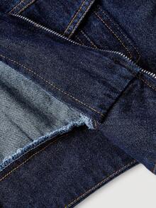 Sweetra Women's Casual Denim Long Sleeve Jacket - Blue - View 5