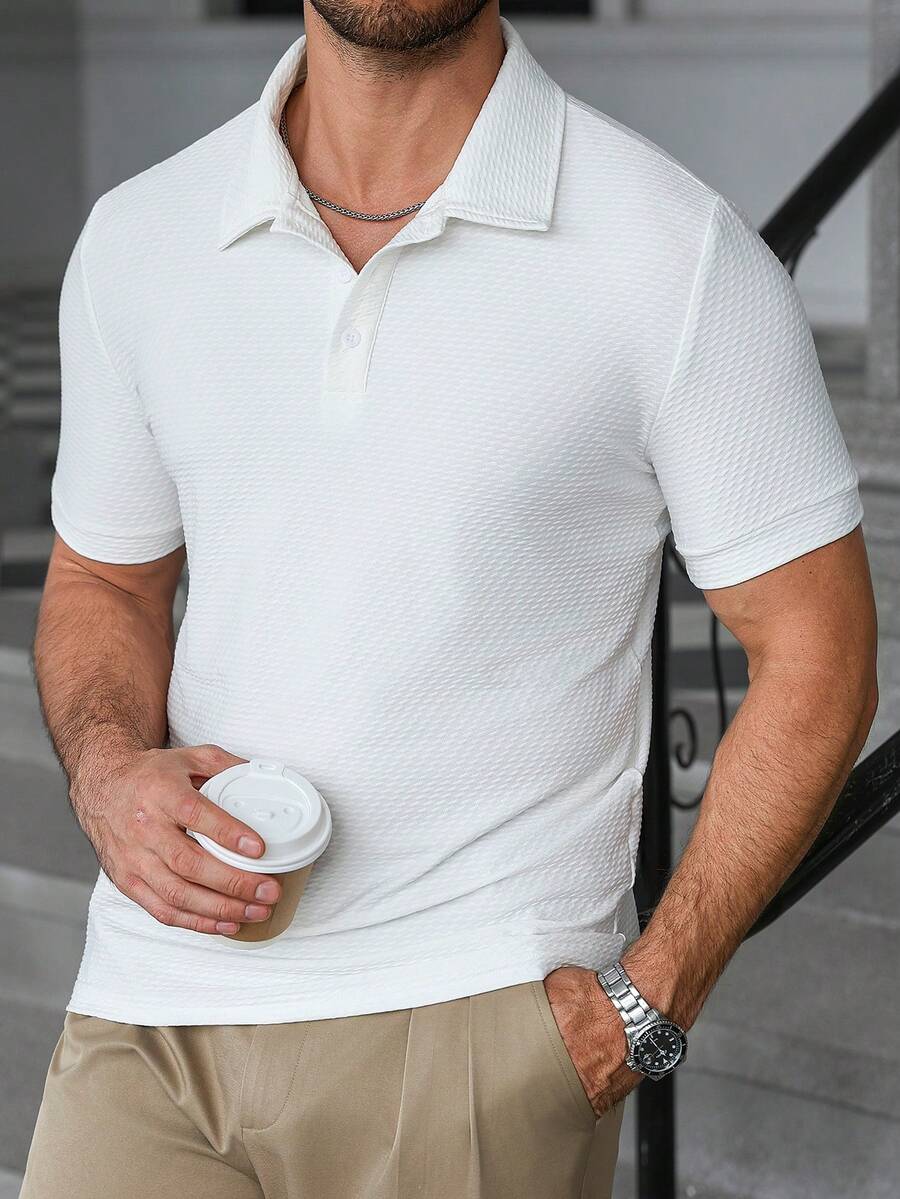 Manfinity CasualCool Áo Polo nam tay ngắn màu trắng trơn PL306, áo polo nam, áo polo tay ngắn nam, áo polo trắng nam. - trắng - Xem 1