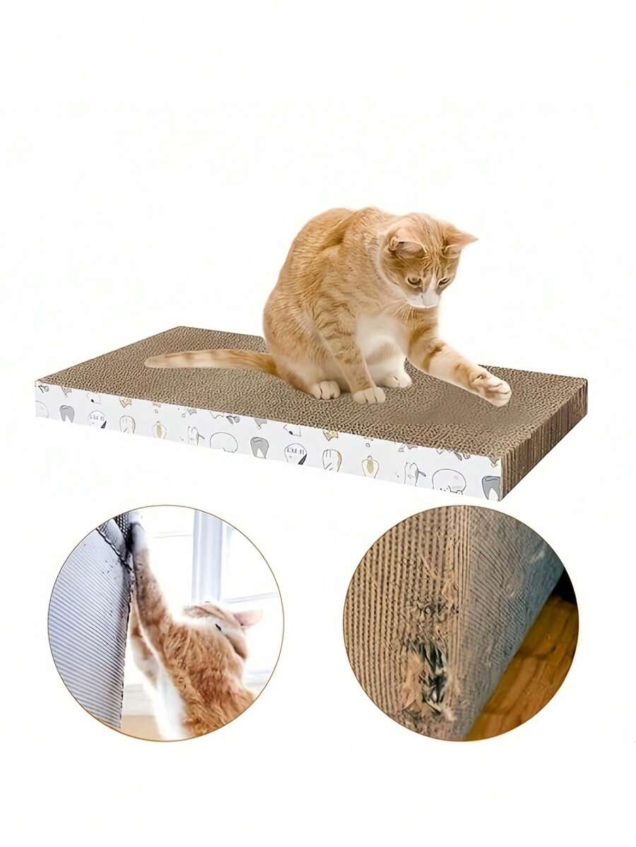 超大号猫抓板，专为大型猫咪设计，采用耐用瓦楞纸板制成，底部防滑，双面波浪纹设计，可磨爪并保护家具，是室内猫咪减压的理想玩具。