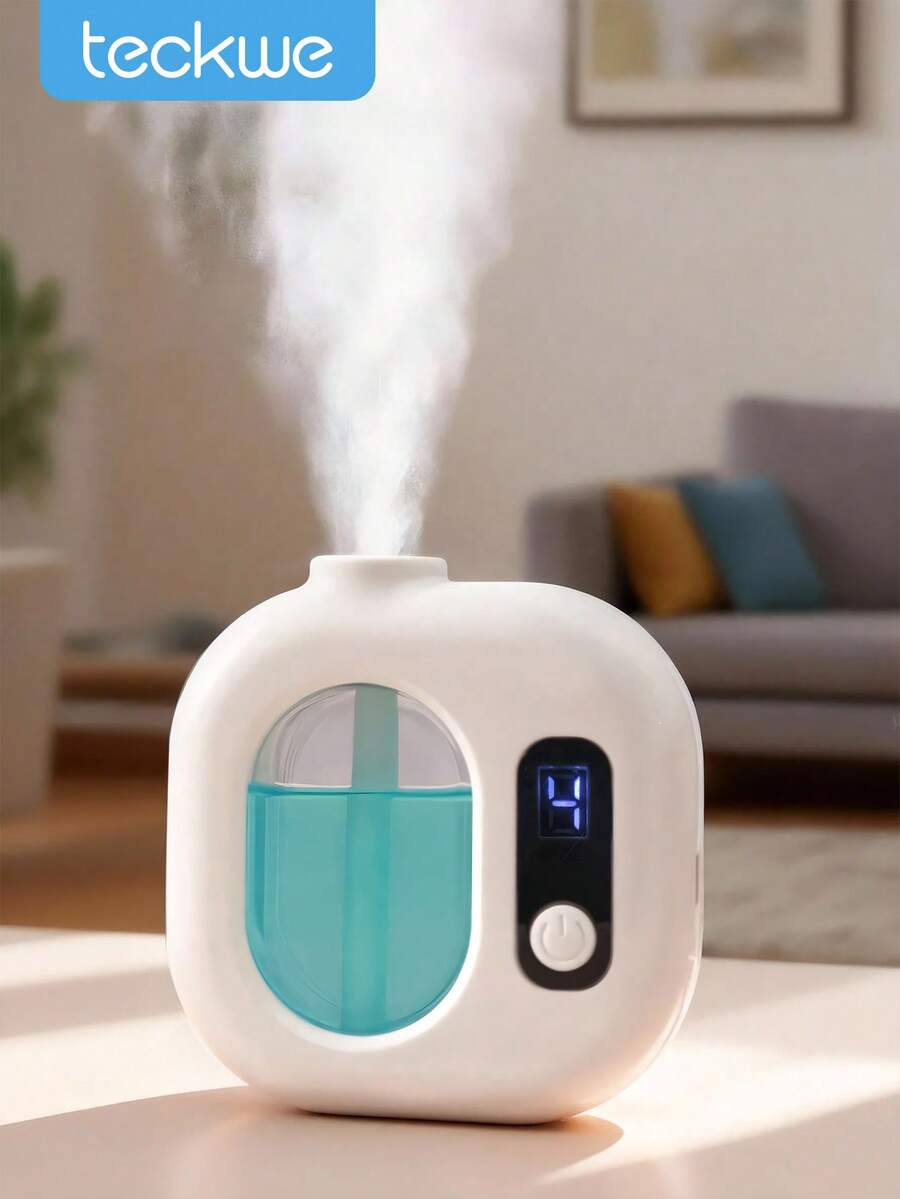 Teckwe Full-Automatic Spray Aromatherapy Machine, Aromatic Essential Oil Diffuser, Wall Mounted/Desktop Dual-Use, With Cold Fog And Digital Display, Rechargeable Smart Aroma Diffuser For Hotel, Bedroom, Bathroom Valentine's Day Gift - White - View 1