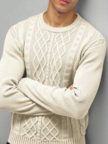 Manfinity Mode Men's Casual Crew Neck Everyday Commute Knit Sweater, Autumn/Winter