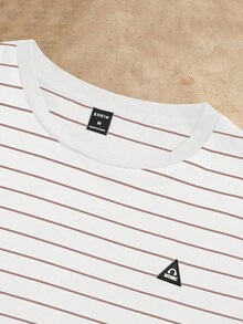 Manfinity VCAY Men's Striped Crew Neck Casual Versatile Short Sleeve T-Shirt - Pink - View 5