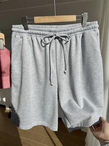 Comfortcana Plus Drawstring Waist Track Shorts - Light Grey - View 1