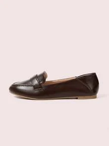 CUCCOO DOLLMOD Mocasines planos de unicolor versátiles y casuales para mujeres - Marrón - Ver 7